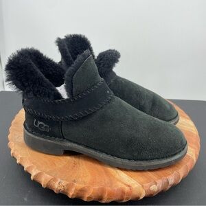 UGG McKay Boots Black suede Ankle Bootie 1012358 Sz 6.5